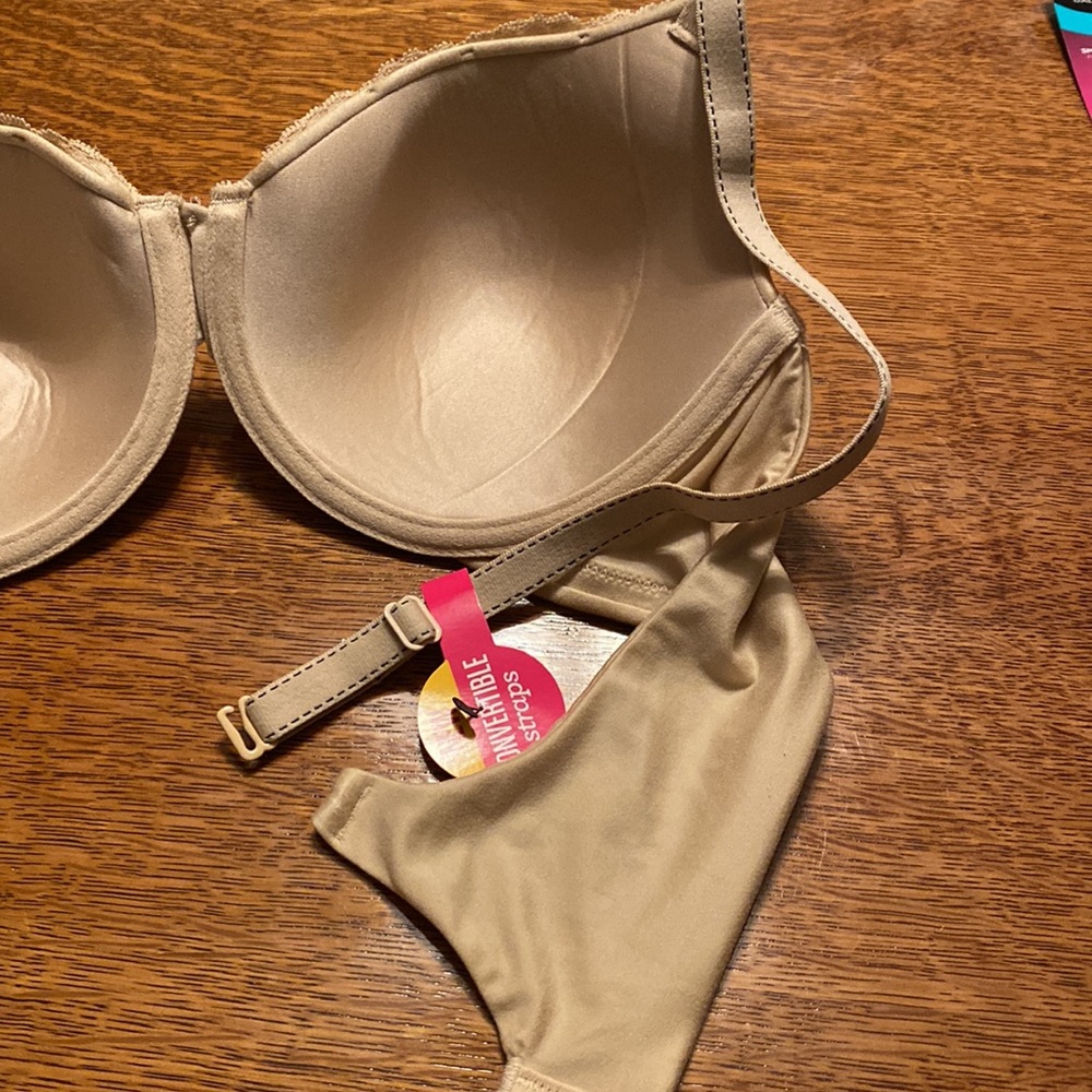 NWT! Maidenform 38 B T Shirt Bra Convertible Strap X Cross Underwire Lace Padded - Picture 8 of 12
